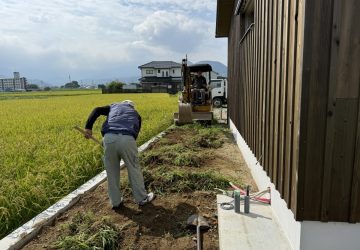 （仮）大橋パッシブハウス外構工事が始まりました